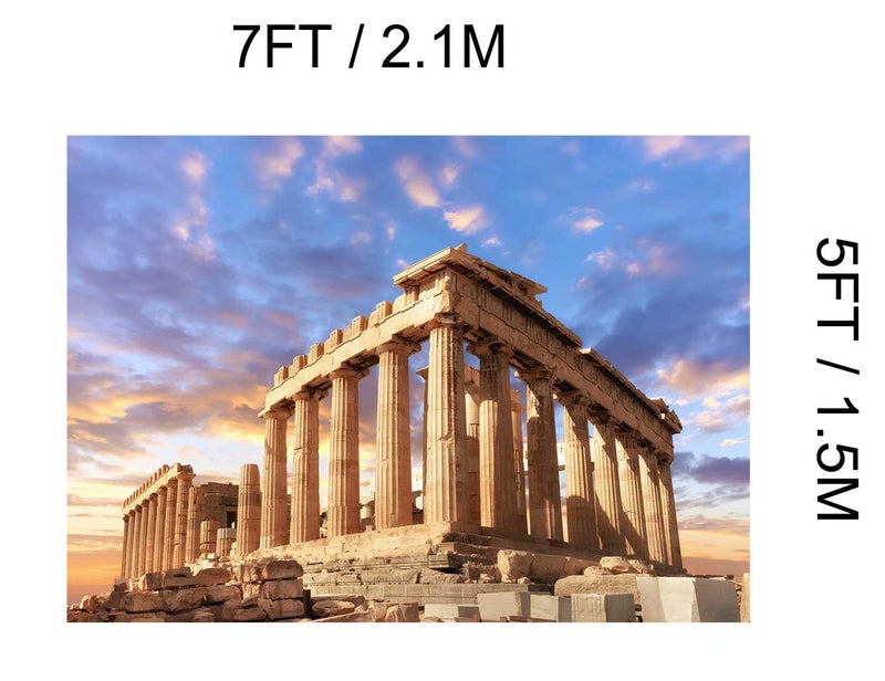 BELECO 7x5ft Fabric Ancient Greek Photography Backdrop Parthenon Temple in Acropolis in Athens Greece Backdrops for Mythology Party Supplies Party Decorations Greece Photo Background Props - Image 4